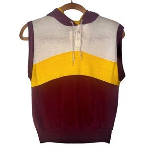 BIKE Hooded Sleeveless Pullover Sweatshirt Womens Small Fleece Fall Colors